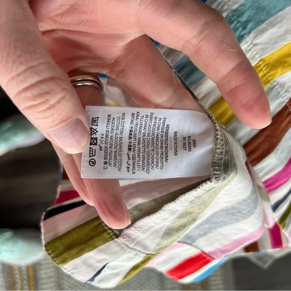 Boden Skirt Women's 4P Petite Hattie Poplin Rainbow Stripe Midi Dopamine Kidcore - Picture 7 of 8